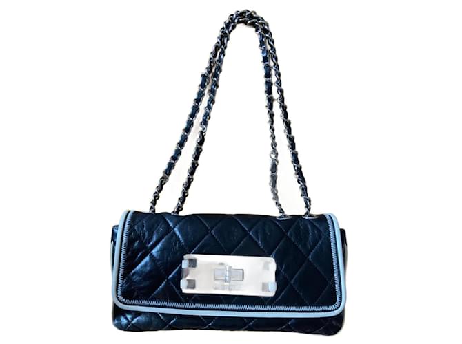 2.55 Chanel Handbags Black Lambskin  ref.1223520