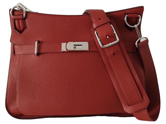 Hermès Hermes Jypsiere bag 34 in red taurillon Clémence leather  ref.1223533
