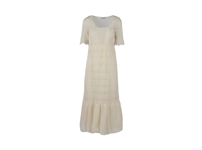 Vestido largo rojo Valentino Beige
