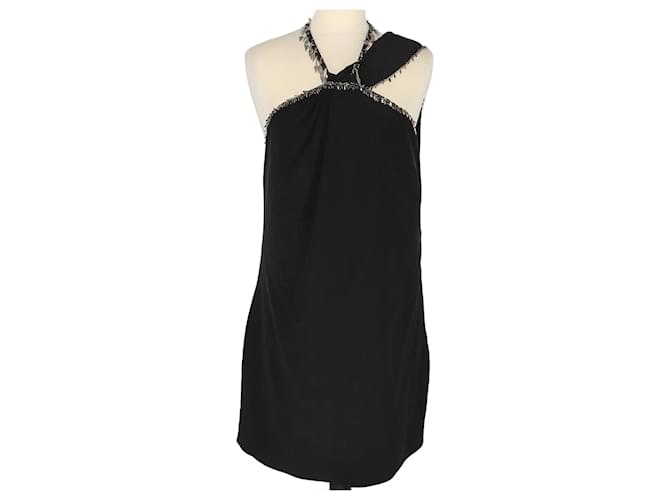 Saint Laurent Black Sleeveless Midi Dress Silk  ref.1223614