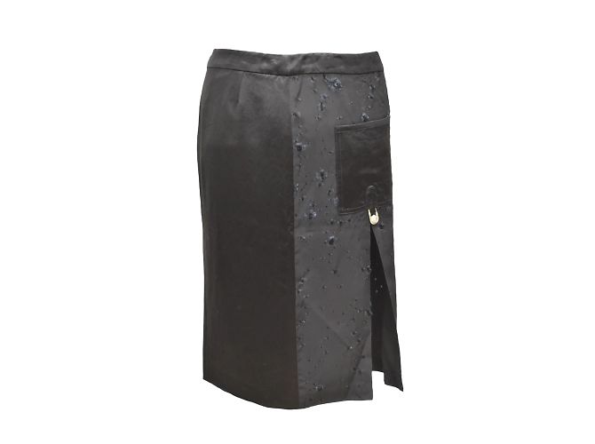 Saia Versace preta de viscose S Preto
