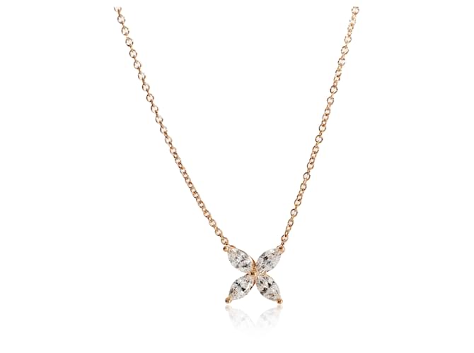 Tiffany & Co TIFFANY Y COMPAÑIA. Colgante de diamantes Victoria en 18k oro rosa 0.46 por cierto  ref.1223692