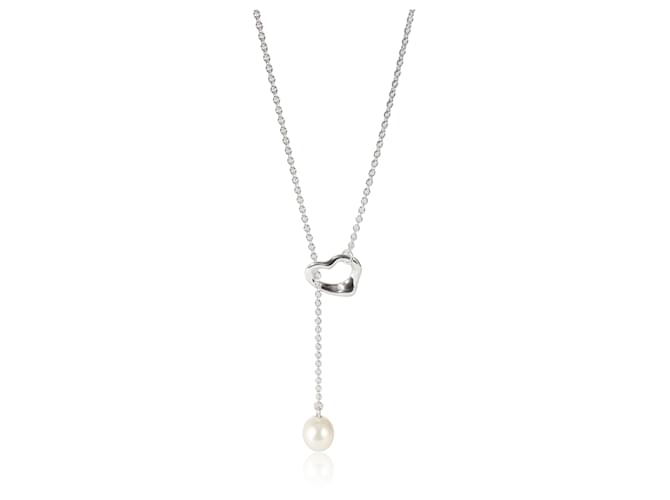 Tiffany & Co TIFFANY Y COMPAÑIA. Collar con forma de lazo con corazón abierto de Elsa Peretti en plata de ley  ref.1223693