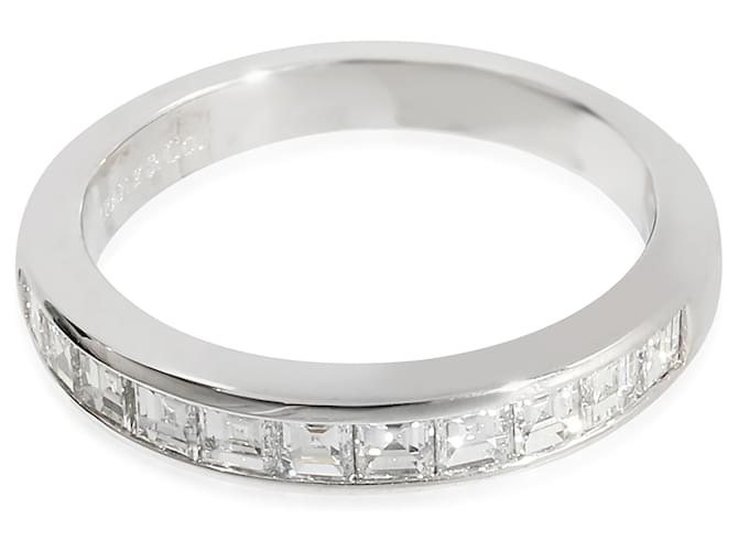 TIFFANY & CO. Aliança de Casamento Half Eternity em Platina 0.71 Diamantes Quadrados Ctw  ref.1223702