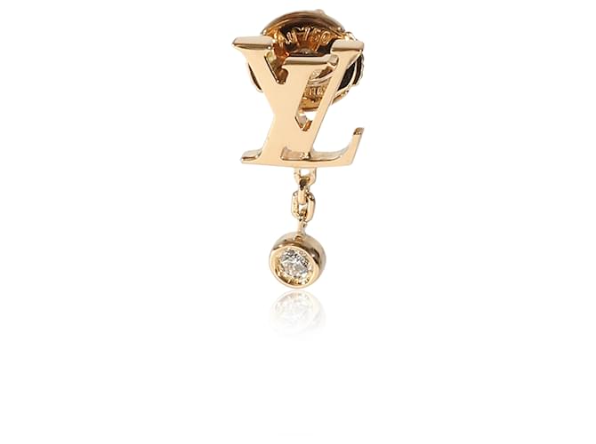 Louis Vuitton Idylle Blossom Einzeldiamant-Ohrring in 18K Gelbgold 0.03 ctw Roségold  ref.1223708
