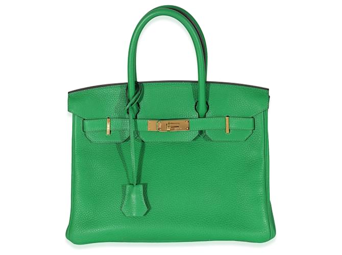 Hermès Hermes Bambou Clemence Birkin 30 GHW Green Leather  ref.1223722