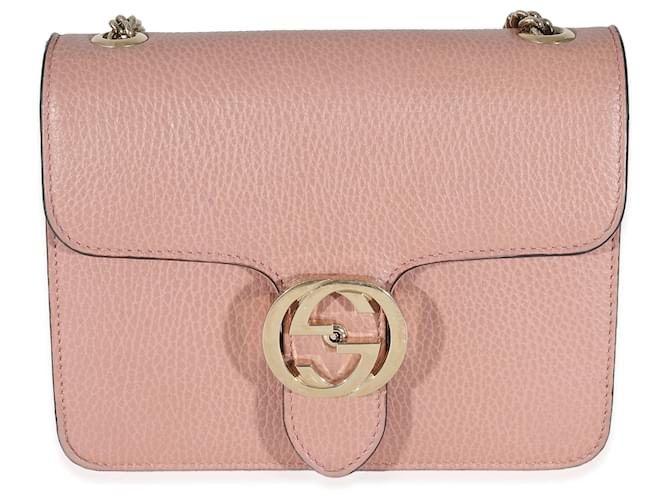 Bolsa Gucci Soft Pink Dollar de couro de bezerro pequena com corrente G interligada Rosa  ref.1223725