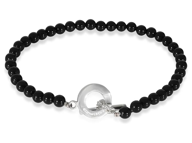TIFFANY & CO. Tiffany Onyx Beads Bracelet in Sterling Silver  ref.1223788