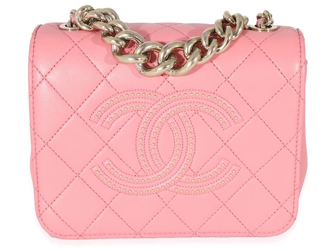 Bolsa Chanel em couro de bezerro acolchoado rosa Beauty Begins Flap  ref.1223817
