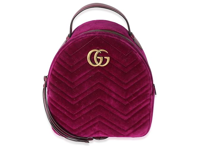 Gucci Purple Matelasse Velvet Marmont Backpack  ref.1223825