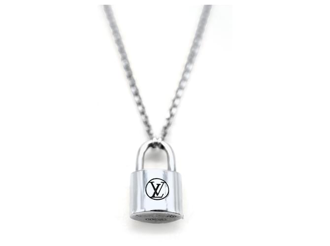 Pingente Louis Vuitton Lockit em corrente em prata esterlina  ref.1223829