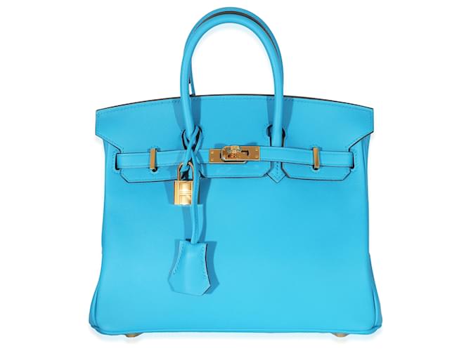 Hermès Bleu Zanzibar Swift Birkin 25 GHW Blue Leather  ref.1223837