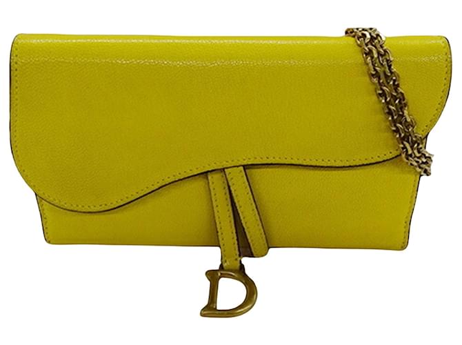 Dior Saddle Yellow Leather  ref.1223969