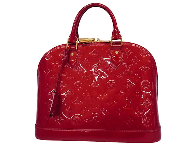 Louis Vuitton Alma Rosso Pelle verniciata  ref.1223986