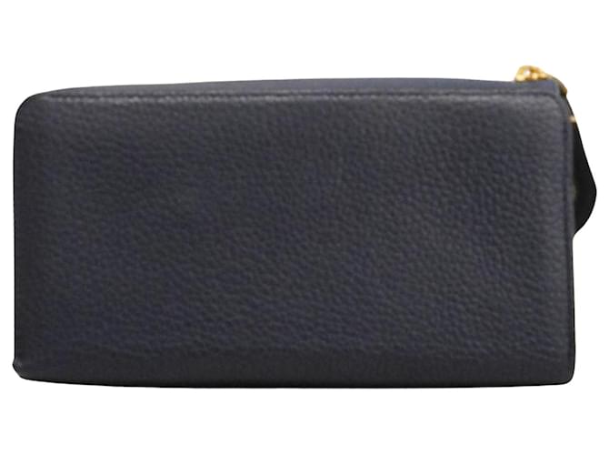 Louis Vuitton Zippy Wallet Cuir Bleu Marine  ref.1224114