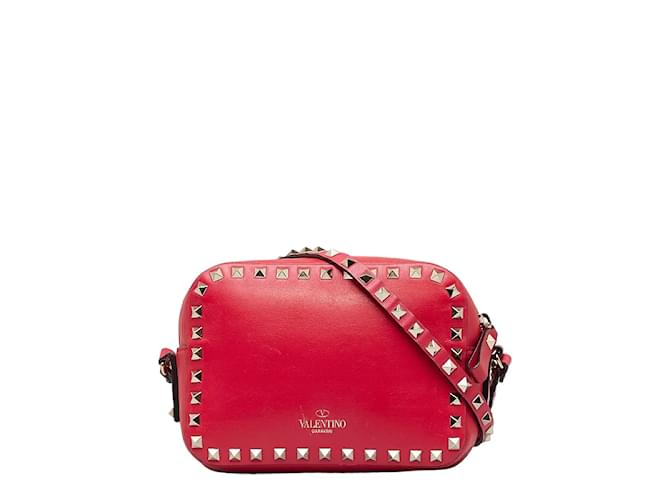 & Other Stories Leather Rockstud Crossbody Camera Bag Red Pony-style calfskin  ref.1224159