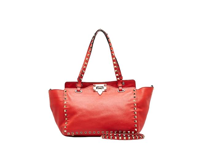 & Other Stories Leather Rockstud Handbag Red  ref.1224170