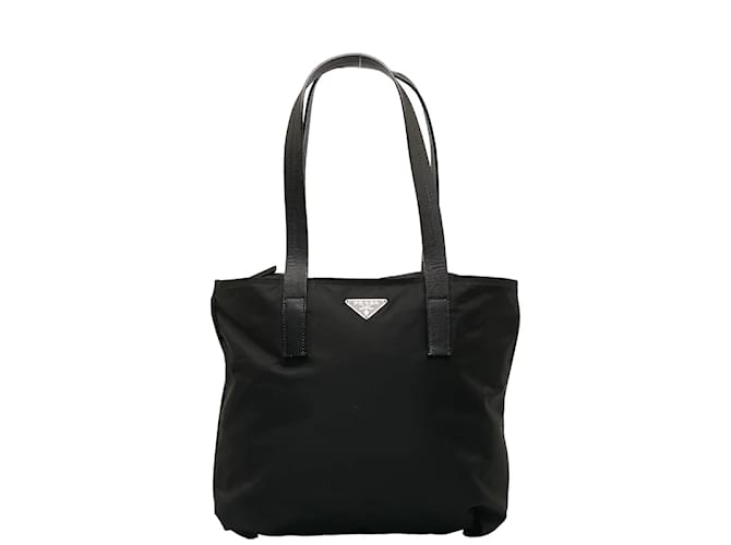 Prada Tessuto Tote Bag Canvas Tote Bag in Good condition Black Cloth  ref.1224175