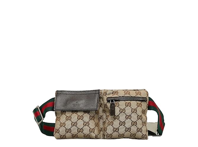 Gucci GG Canvas Web Belt Bag  162962 Brown Cloth  ref.1224182