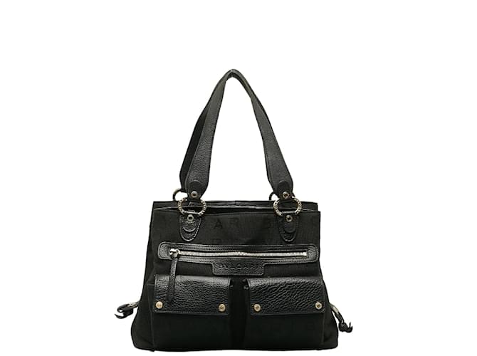 Bulgari Canvas and leather shoulder bag Black Cloth  ref.1224188