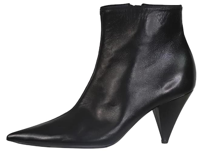 Céline Black pointed toe ankle boots - size EU 38 Leather  ref.1224209