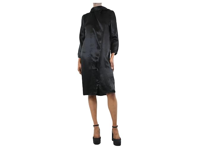 Acne Black satin shirt dress - size UK 6 Acetate  ref.1224210