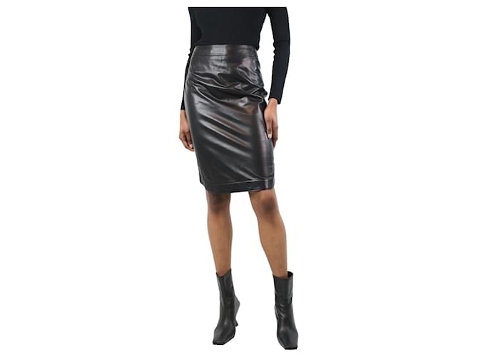 Givenchy Black leather pencil skirt - size UK 8  ref.1224212