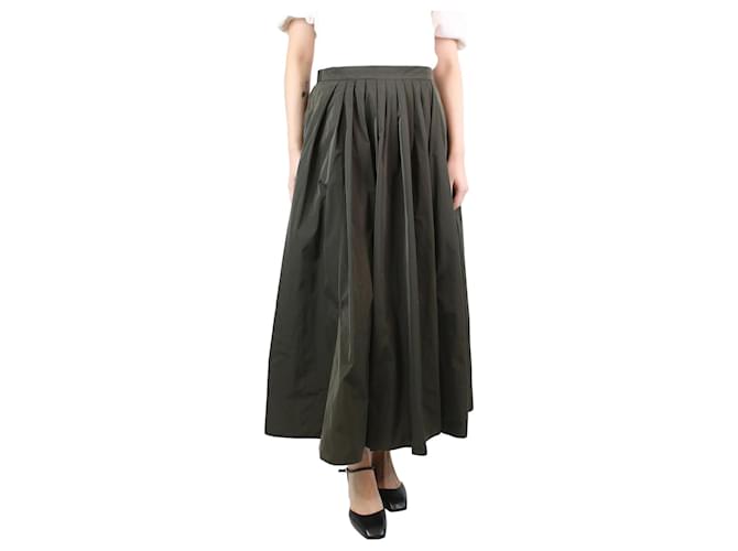 Autre Marque Dark green nylon pleated skirt - size UK 10 Polyester  ref.1224222
