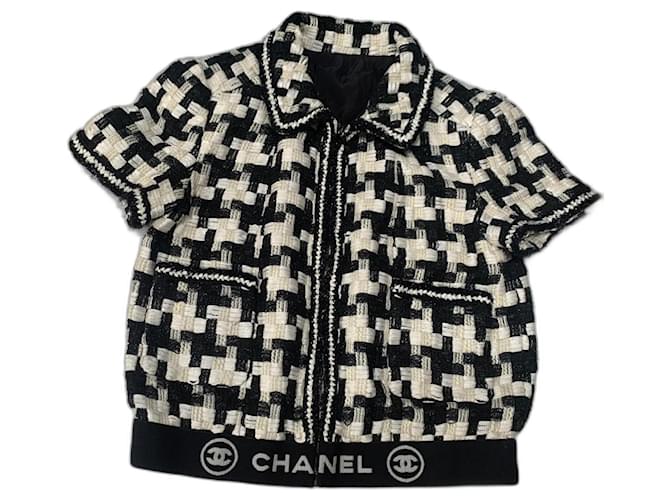 Chanel Jackets Black Silk  ref.1224237