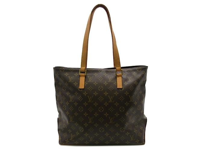 Louis Vuitton Brown Monogram Cabas Mezzo Leather Cloth  ref.1224251