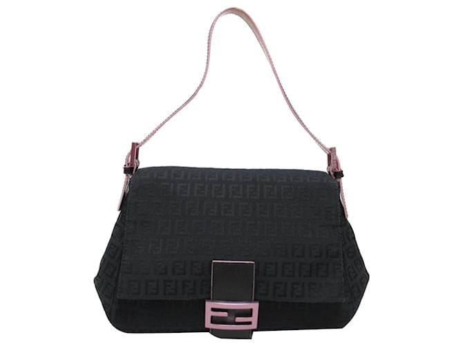 Fendi Black Zucchino Mamma Forever Leather Cloth Pony-style calfskin Cloth  ref.1224253