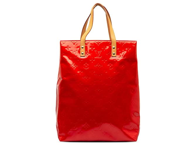 Louis Vuitton Red Monogram Vernis Reade MM Leather Patent leather  ref.1224259