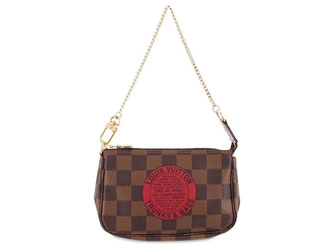 Louis Vuitton Brown Damier Ebene Trunks and Bags Mini Pochette Accessoires Cloth  ref.1224299