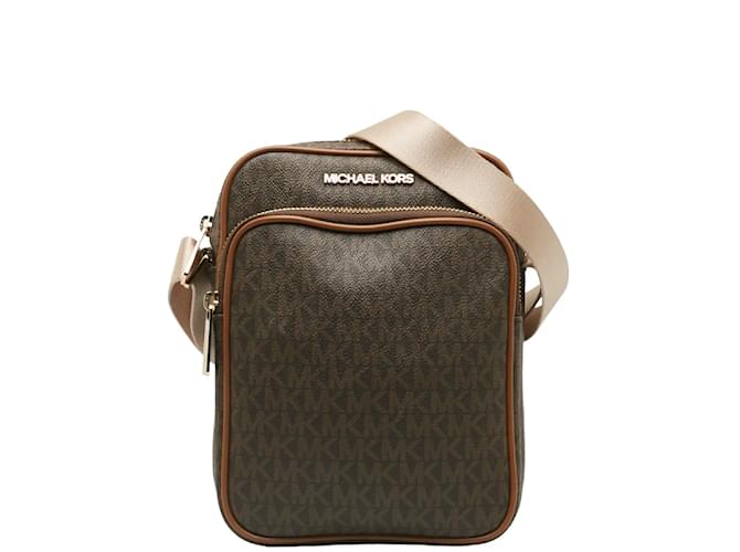 Michael Kors MK Signature Coated Canvas Crossbody Bag Canvas Crossbody Bag 35H9GTVC1B in Excellent condition Brown Cloth  ref.1224335