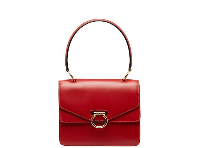 Céline Gancini Leather Handbag Red  ref.1224354