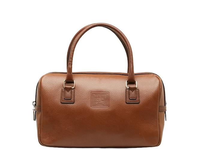 Burberry Leather Boston Bag Brown  ref.1224359