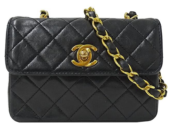 Timeless Chanel Matelassé Black Leather  ref.1224479