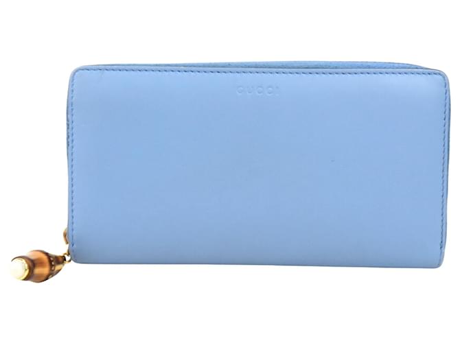 Gucci Bamboo Blue Leather  ref.1224705