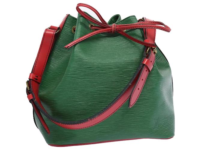 LOUIS VUITTON Epi Petit Noe Shoulder Bag Bicolor Green Red M44147 LV Auth 64091 Leather  ref.1224751