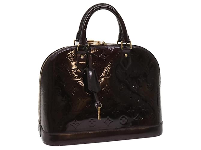 LOUIS VUITTON Monogram Vernis Alma PM Hand Bag Rouge Favist M91691 LV Auth 64856 Patent leather  ref.1224803