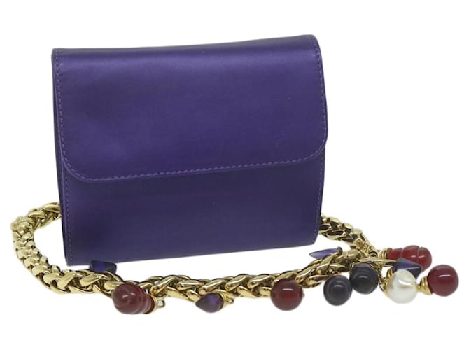 LOEWE Chain Shoulder Bag Leather Purple Auth bs11521  ref.1224813