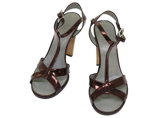 GUCCI High Heels Leather 36 Bronze Auth ti1488  ref.1224844