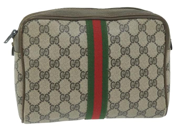 Bolsa GUCCI GG Supreme Web Sherry Line Bege Vermelho Verde 730 451 Auth th4496  ref.1224851