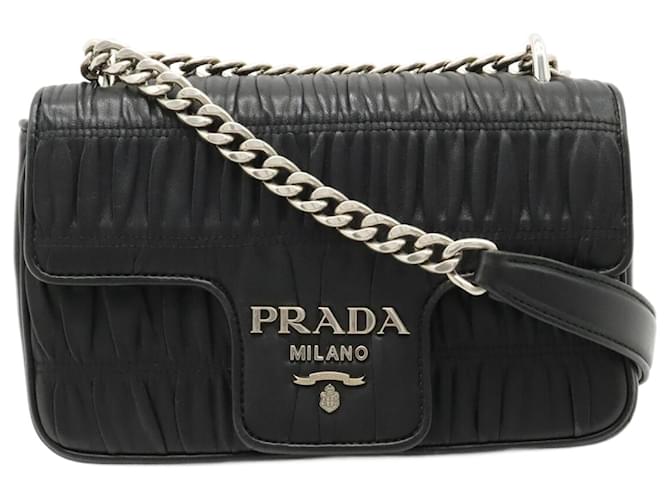 Prada Nappa gauffré Black Leather  ref.1224957