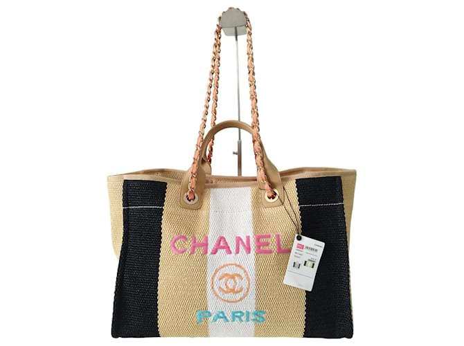 Chanel Deauville tote bag in multicolored canvas Multiple colors Cloth  ref.1224997