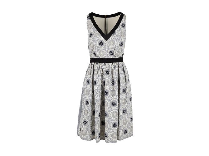 Vestido midi bordado Moschino Cheap and Chic Multicolor