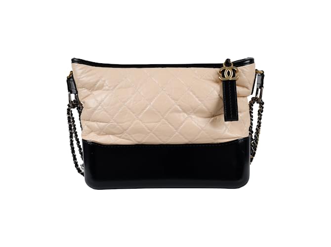 Chanel Quilted Large Gabrielle Hobo Bag Beige Leather  ref.1225067