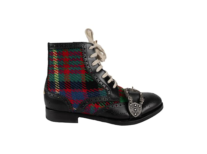 Gucci Tartan Queercore Brogue Ankle Boots Multiple colors Leather  ref.1225068