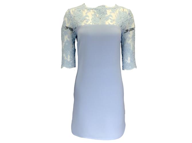 Autre Marque Olivine Gabbro Light Blue Lace and Crepe Dress Synthetic  ref.1225091