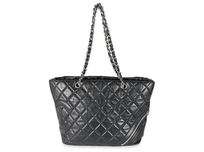 Chanel Black Quilted Aged Calfskin Medium Cotton Club Tote Leather  ref.1225144